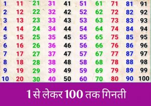 1 से लेकर 100 तक गिनती (1 Se Lekar 100 Tak Ginti Hindi Mein) - Ginti 1 To 100 In Hindi - Ginti In Hindi